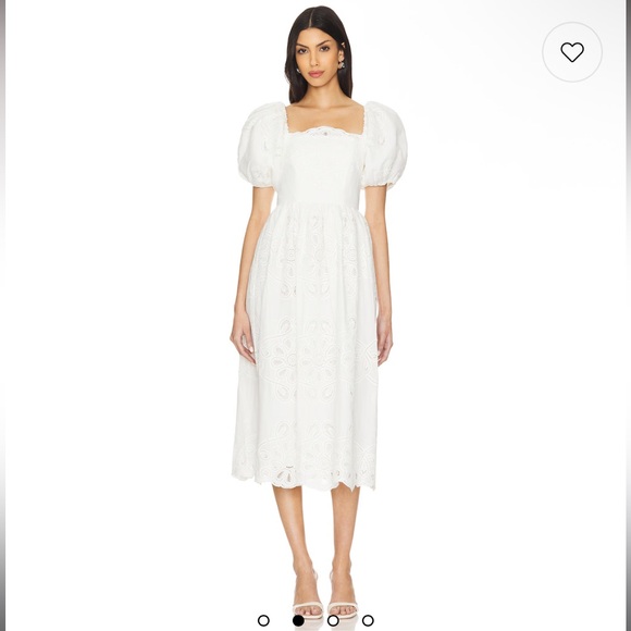 LPA ARIA Elegant White Puff Sleeve Dress - Picture 5 of 5